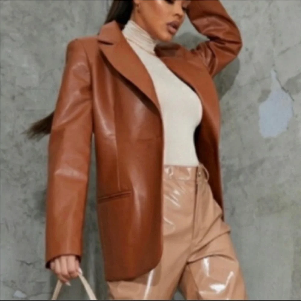 Rebecca Minkoff Lambskin Blazer sz L - Picture 2 of 4